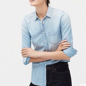 Jcrew Merchantile Linen Cotton Denim Button Down